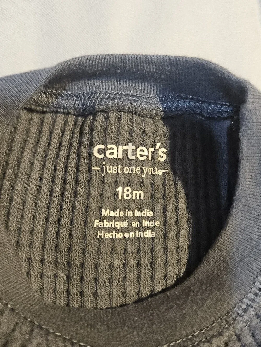Carter's Navy Waffle Knit Top - Dark Blue